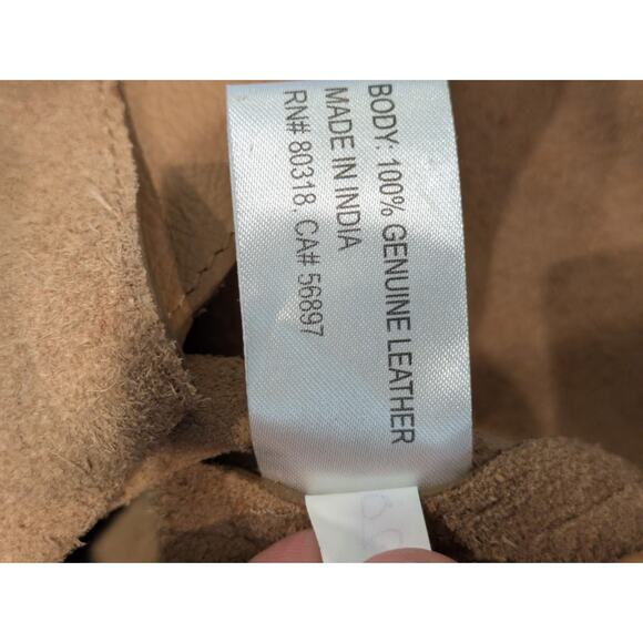 Lucky Brand Large Leather Satchel Tote VACHETTA Brown 0313DM0124 Chic Hobo - Picture 13 of 13